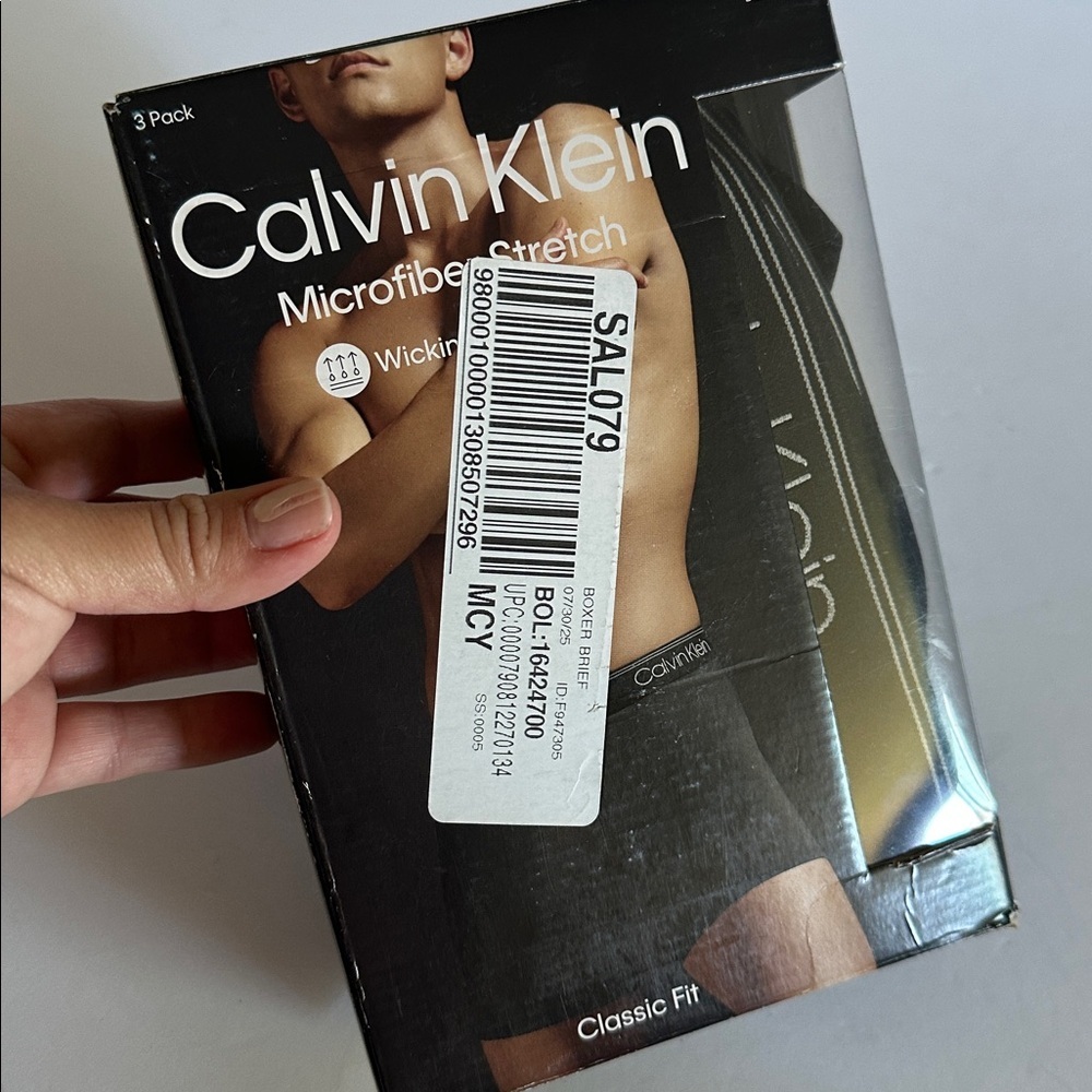 Calvin Klein Men's Black Boxer Briefs with Logo Waistband